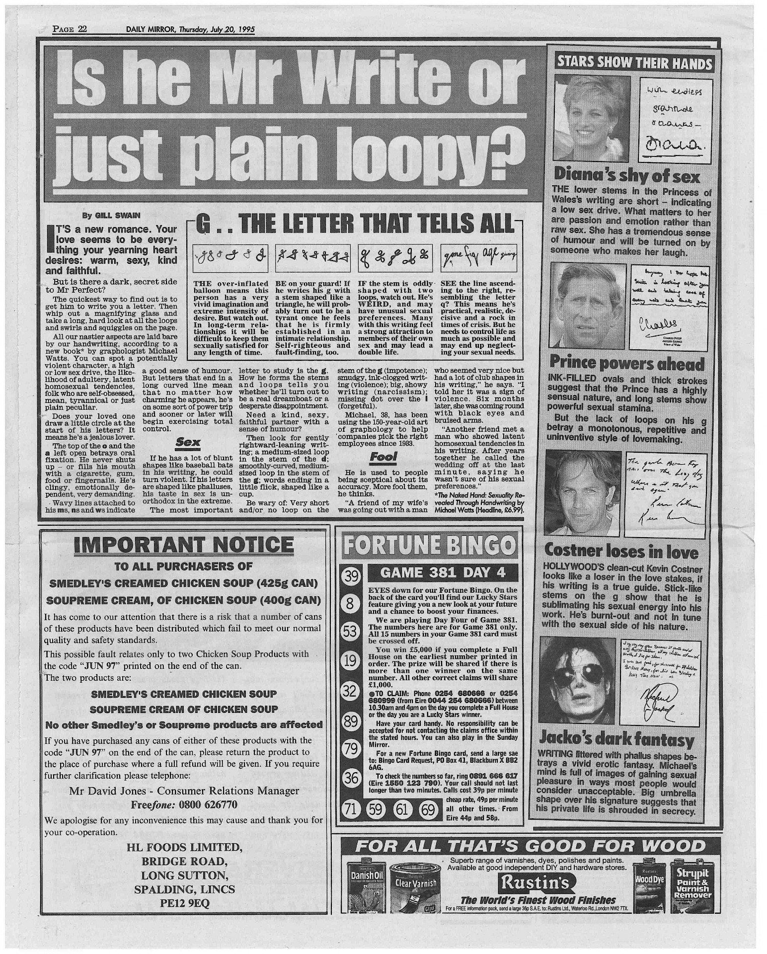 English Newspaper Articles Bio Media Handwriting Analysis Michael Watts Graphology Newspaper and magazine articles checklist (a. english newspaper articles bio