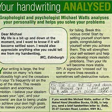 Bella graphology analysis