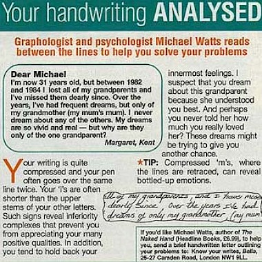 Bella graphology analysis