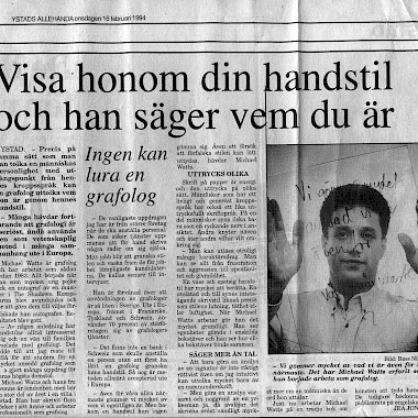 Michael Watts interviewed by Ystad Allehanda 1994