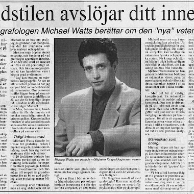 Michael Watts interviewed by Ystad Allehanda 1994