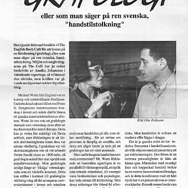 Interview in Engelsk Bok-Cafe 1994