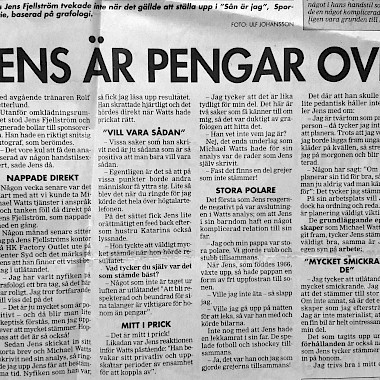 SkÜnska Dagbladet 1997 Jens fjellstrîm analys