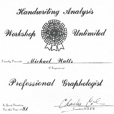 HAWU Professional Graphologist Certificate